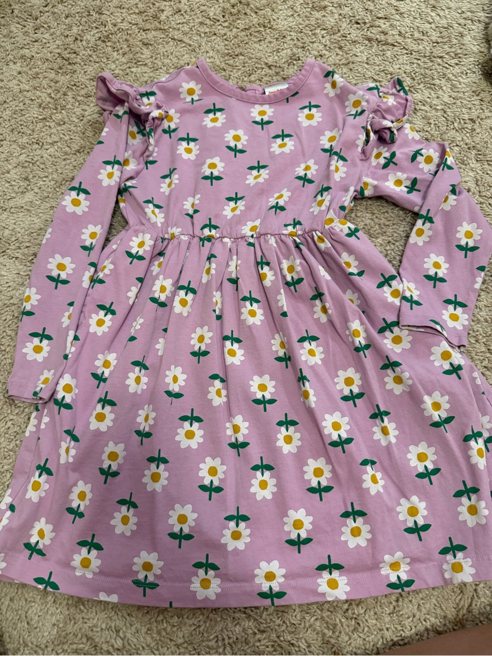 Hanna Andersson Lavender Daisy Print Long-Sleeve Dress